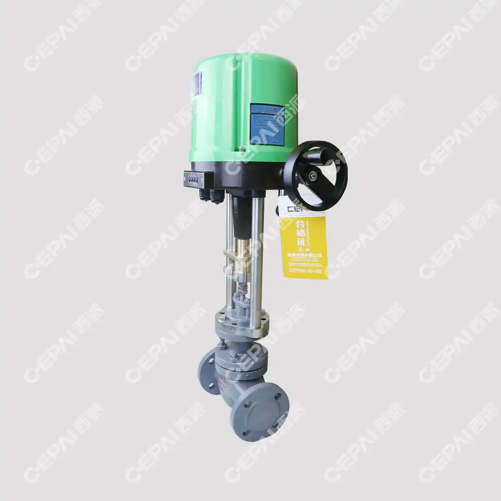 Electric single seat control valve